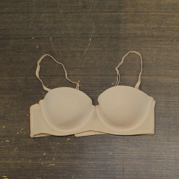 Secret Possessions Womens Padded Bandeau Mesh Bra Nude Brown 34B - Picture 1 of 5